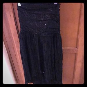 EXPRESS Crepe & Sequin Hi-Lo Cocktail Dress